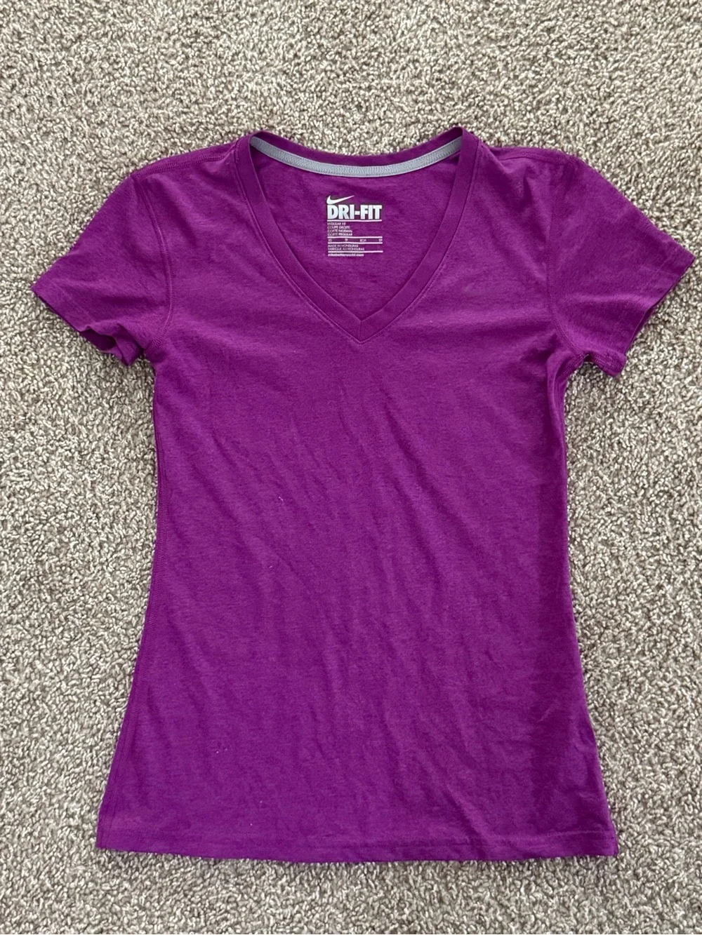 Nike Dri-FIT XS V-Neck Athletic Tee 2 Shirt Bundle Purple Navy Workout Gym